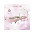 thumbnail image 3 of Huisuilinss Upholstered Twin Bed Frame With Storage Drawer,Cute Velvet Platform Bed,LED Bed Frame Full With Headboard,No Box Spring Needed,Wooden Slats,Noise Free, 3 of 5
