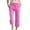 Hot Pink, variant on Ruyang Girls High Waisted Uniform Capri Pants Kids Dress Pant Trouser Cotton Linen Clothes Cropped Preppy Baggy Trouser