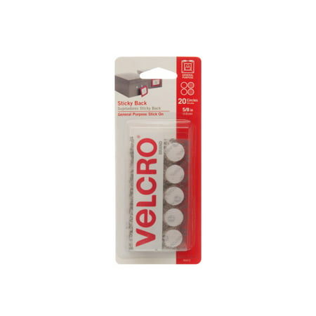 VELCRO® Brand Sticky Back 5/8in Circles White 20