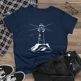 thumbnail image 3 of Women's Cotton T-Shirt with Lighthouse Design, Original Artwork Modern and Stylish, 3 of 5