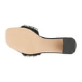 thumbnail image 6 of GC Shoes Womens Block Heeled Sandals, Open Toe Fashion Heels, Slip On Jeweled Band High Heel Dress Slides, Drais/Black/9.5, 6 of 6