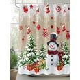 thumbnail image 2 of Christmas Snowman Shower Curtain Set ，Waterproof Fabric Shower Curtains Xmas Tree Socks Ball Red Linen Winter Shower Curtains for Bathroom,Bathroom Decor 60"x72", 2 of 6