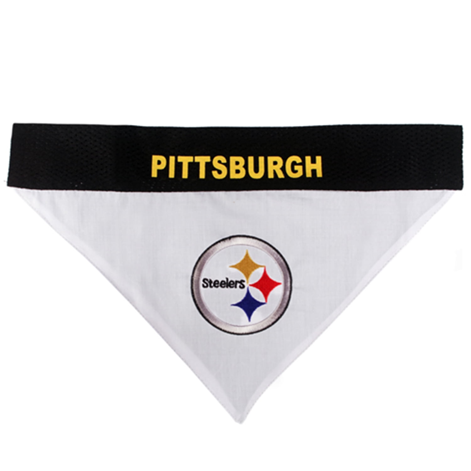 Pets First Nfl Pittsburgh Steelers Reversible Bandana Licensed, Reversible Pet Bandana - 2 Sided Bandana
