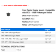 thumbnail image 2 of Front Center Engine Mount - Compatible with 1975 - 1984 Volkswagen Rabbit 1976 1977 1978 1979 1980 1981 1982 1983, 2 of 2
