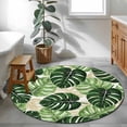 thumbnail image 3 of Round Rugs 3Ft, Palm Leaf Round Area Rug Washable Indoor Throw Carpet, Tropical Plant Country Green Summer Small Non Slip Circle Rug for Bedroom Living Room Home Decor Aesthetic, 3 of 8