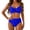 Blue, variant on Sporty Two Piece Swimsuits for Women Women's High Waisted Bikini Set Strap Push up Bra Top and Ruched Bottoms for Summer Beach Activities Green XL
