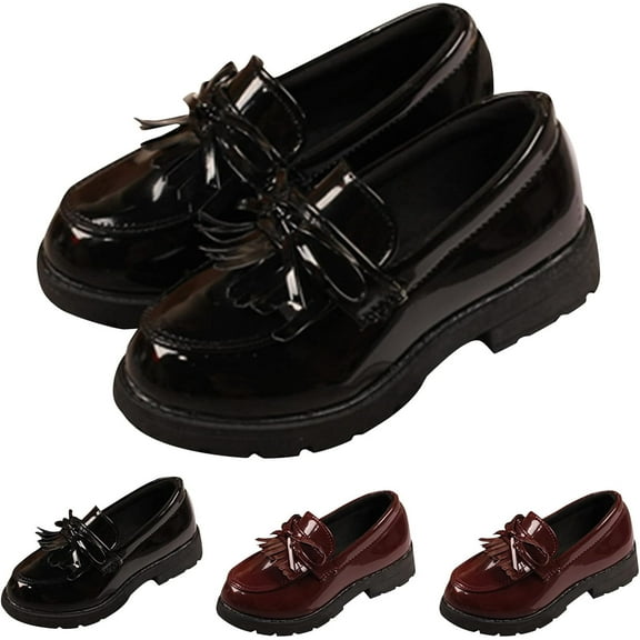 Girls shoes| Classic Formal Shoes for Kids with Round Toe & Decorative Knot