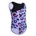 iixpin Kids Girls One Piece Gymnastics Leotard Sleeveless Leopard Print Ballet Dance Bodysuit