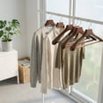 thumbnail image 2 of Unique Bargains 2Pcs Durable Wood Space Saving Clothes Hangers Dark Brown, 2 of 6