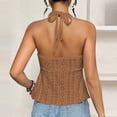 thumbnail image 5 of GUACER Women's Halter Neck Tank Top, V-Neck Eyelet Knit Double Spaghetti Strap Sleeveless Blouse, Flowy Summer Beach Cover-Up Top, 5 of 5