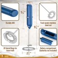 thumbnail image 6 of Milk Frother for Coffee, Handheld Drink Mixer Electric Whisk W/ Stand, Cappuccino, Frappe, Matcha, Hot Chocolate Foam Maker, Blue, by Mata1-USA, 6 of 8