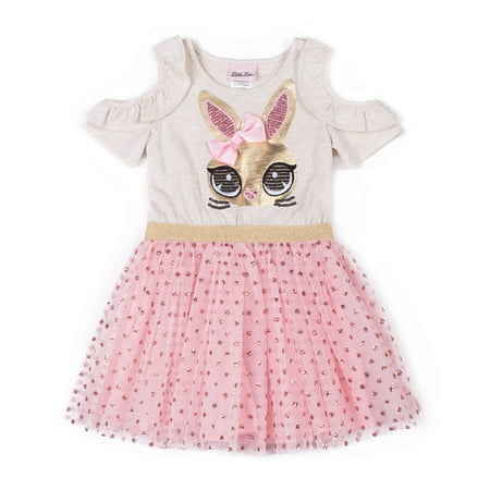 Cold Shoulder Tulle Skirt Dress (Baby Girls & Toddler Girls)