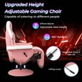 thumbnail image 5 of Goplus Massage Gaming Recliner Height Adjustable Racing Swivel Chair with Cup Holder Pink, 5 of 10