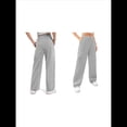 thumbnail image 2 of Pantalones Deportivos Holgados de Otoño para Mujer, de Pierna y Rectos, con Forro . Gris XL, 2 of 6