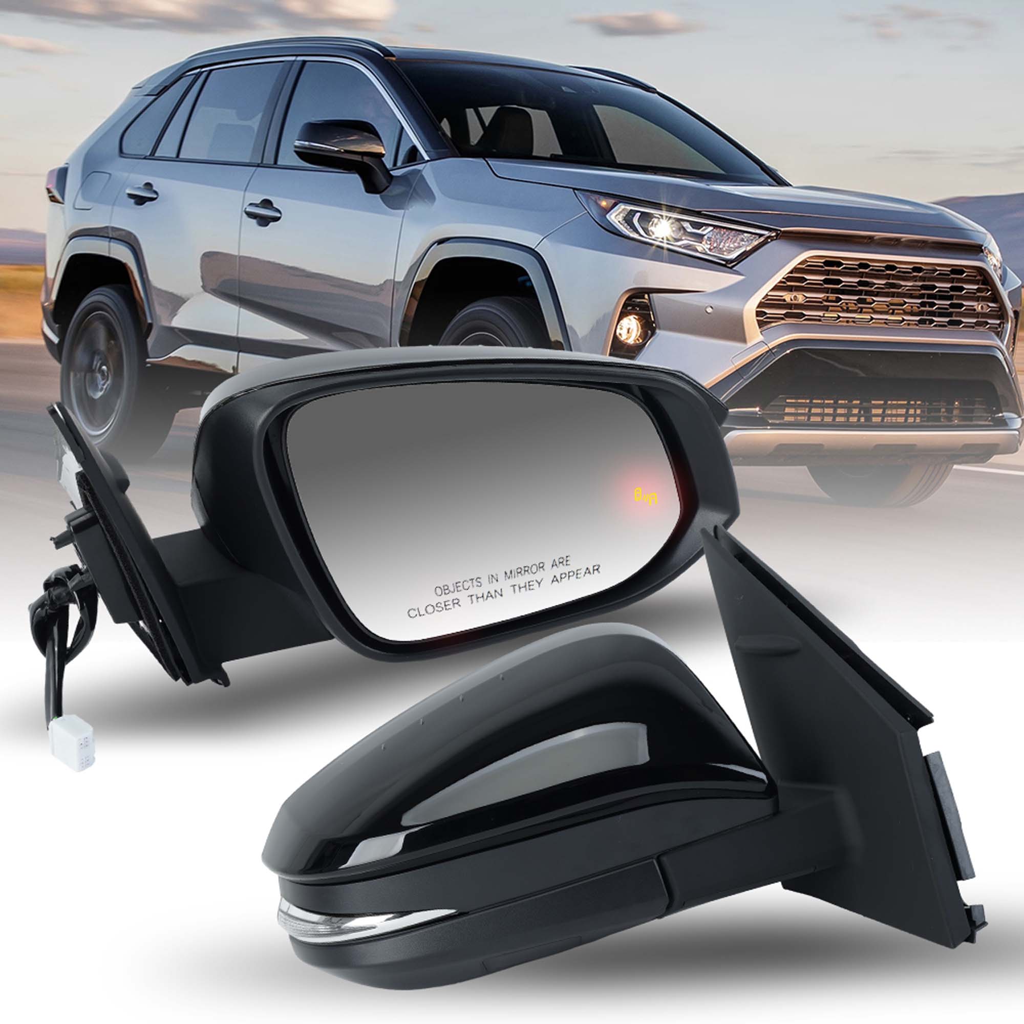 Power Side Mirror W/ Heated, Blind Spot, Signal – Driver Side – For Toyota Camry 2018-2024