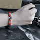 thumbnail image 5 of Pulsera Calavera Vintage Piedra De Lava Ojo De Tigre Hombre, Rojo/Negro, 5 of 5
