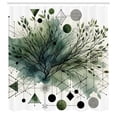 thumbnail image 4 of Ambesonne Dark Green Shower Curtain, Geometric Branches Art, 69"Wx70"L, Pale Reseda Green, 4 of 4