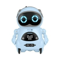 Qonioi Pocket RC Robot Toy, Voice Recognition Interactive Dialogue Singing Dancing, Mini Remote Control Robot Figure