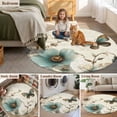 thumbnail image 6 of Vintage Flowers Round Rug 3.3ft Area Rug Washable Soft Non-Slip 3.3' Circle Low Pile Rugs Spring Floral Teal Tulip Butterfly Carpet for Bedroom Living Room Entryway Home Office Dining Room, 6 of 9