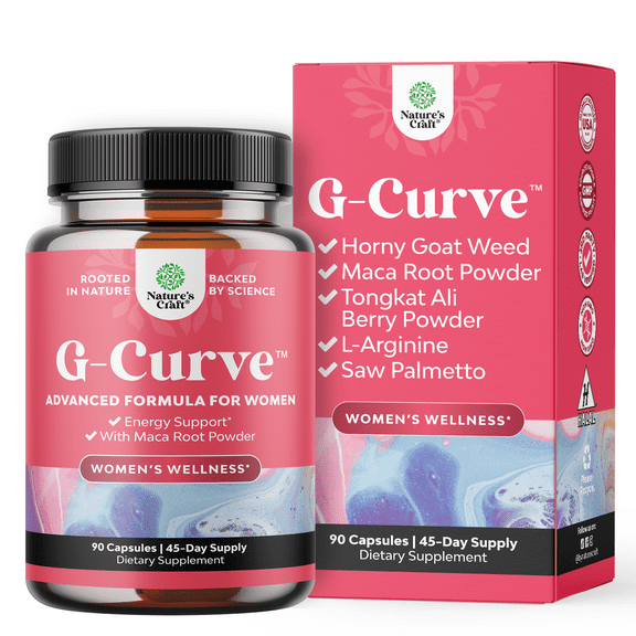 G Curve Horny Goat Weed for Women - Invigorating Feminine Enhancing Blend with Maca Root for Women - Female Horny Goat Weed with Maca and Tribulus Terrestris for Women for Energy Mood and Performance