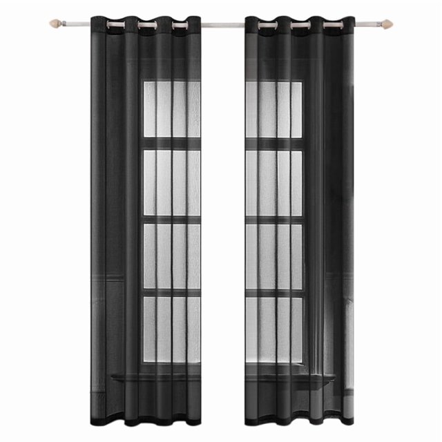 Coofit Sheer Curtain Solid Color All-match Translucent Window Gauze Window Panel
