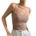 thumbnail image 2 of tarylea Womens Tank Tops Sleeveless Square Neck Spaghetti Strap Slim Fitted Crop Tops Casual Summer Stretch Tops, 2 of 3