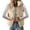 Beige, variant on Quilted Puffer Jacket Women Short Zip Up Padded Coat Black XXXXS