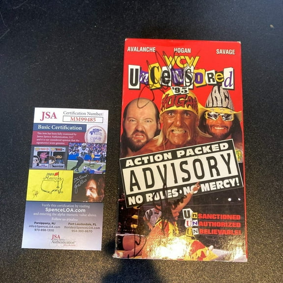 Sherri Martel Brian Knobbs  Goldust Signed Hulk Hogan 1995 WCW VHS Movie JSA