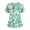 Green, variant on Womens Scrub Top V Neck Short Sleeve Printed Medical Uniform Tunic with Pockets Side Slits Floral Pattern Workwear Green M