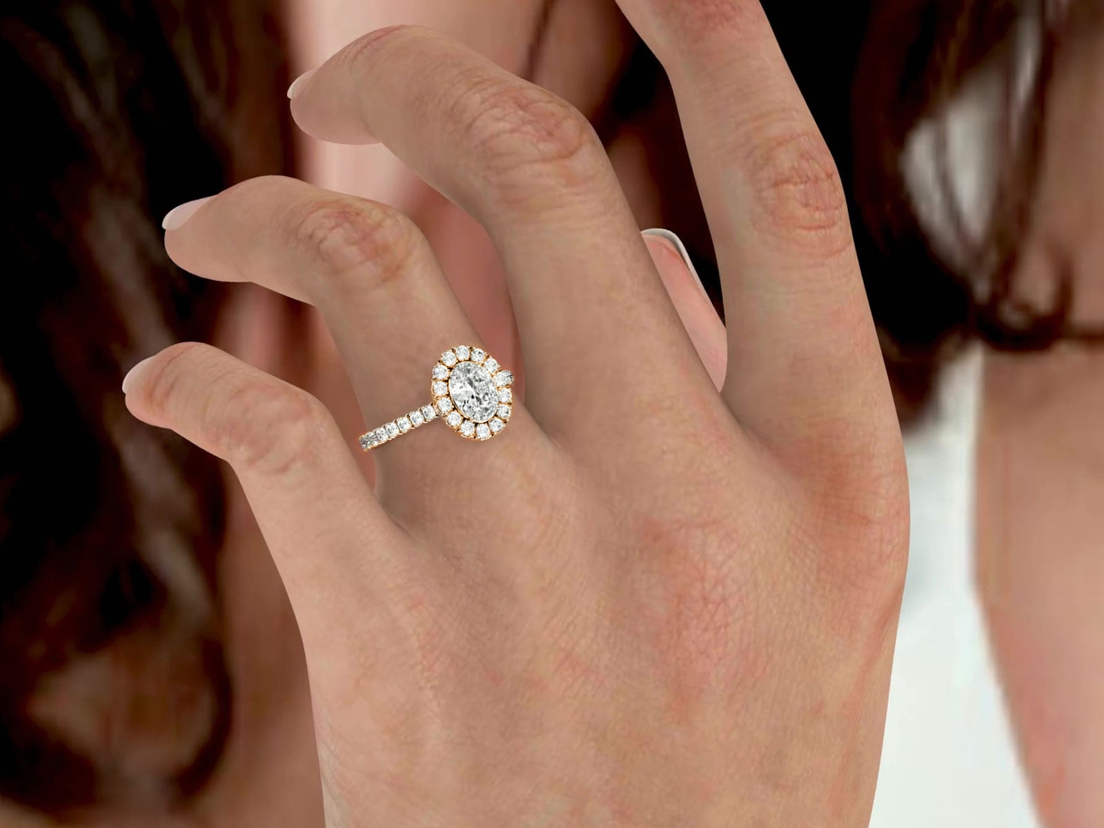 Love Story 14k white gold 1.20ctw 0.75ct round diamond halo engagement ring  012-14684 - Greenberg's Jewelers