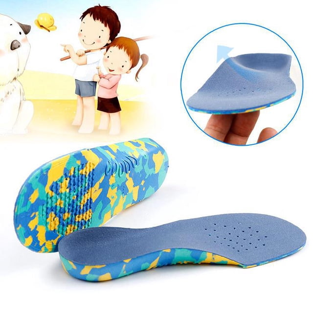 Plantillas ortopédicas acolchadas para zapatos con soporte para el arco, inserciones de espuma EVA para niños para pies planos, fascitis plantar