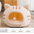 thumbnail image 6 of Cute Cat Sleeping Bed Semi Closed Small Dog Bed Bottom Hut Warm Puppy Kennel Basket Kitten House for Kitty Small Medium Large Dogs pink medium, 6 of 7
