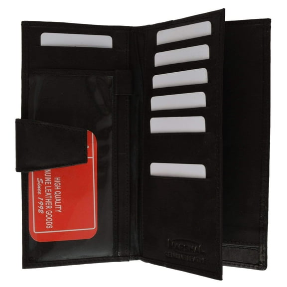 Genuine Leather Ladies Checkbook Wallet & Credit Card Holder with ID Window 1575 CF (C)