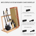 thumbnail image 5 of PERUYQ Folding Guitar Cases Stand, Wooded Multiple Guitar Case Floor Rack for Electric Guitar, Bass, and Acoustic Guitars for Home, Studio, Stage (Borwn), 5 of 8