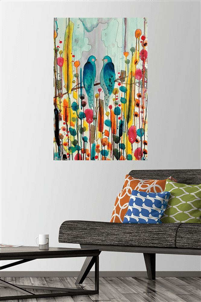 Sylvie Demers - Birds Wall Poster with Push Pins, 22.375" x 34"