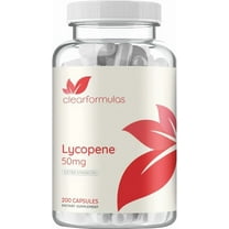 Clear Formulas Tomato-Based Lycopene Supplement Capsules 50mg, Prostate & Heart Health, 200 Count
