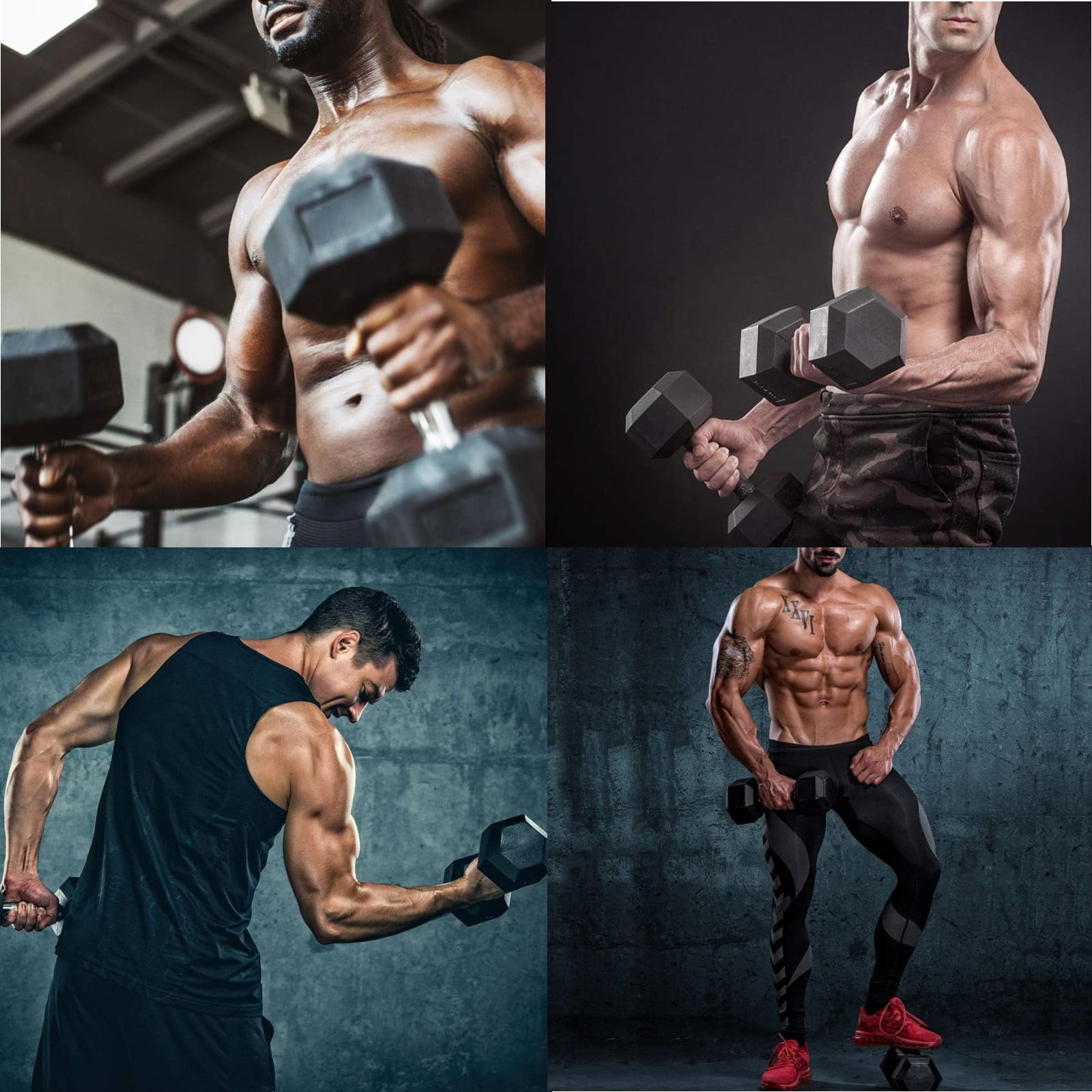 Pirecart Dumbbells Rubber Coated Cast Iron Hex Black Dumbbell Free Weights Dumbbell, 60lb Dumbbell Single