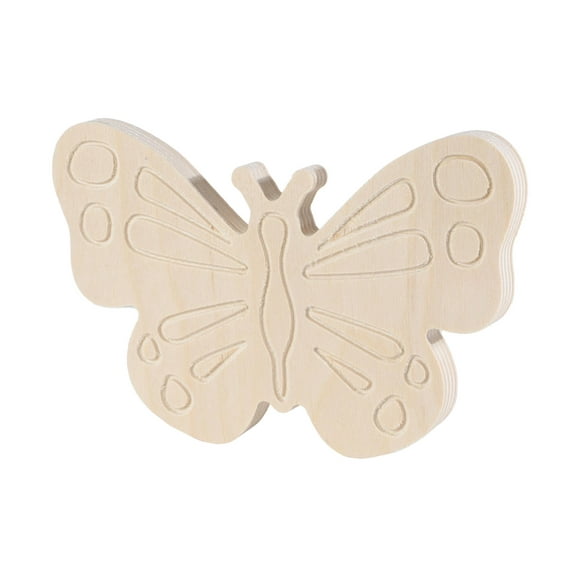 Essentials By Leisure Arts Chunky Shapes Lady Butterfly – Unfinished Wood Cutouts for Crafts, DIY Wooden Animal Shapes, Rustic Craft Wood Decor, Painting Projects, and Home Art Supplies