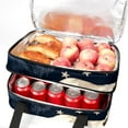 thumbnail image 5 of American Flag Double Layered Insulated Lunch Bag with Two Compartments and Large Capacity - 7.1x11.4x16.1 Inches Hand-Carry Refrigerated Meal Bag, 5 of 6