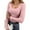 01# Light pink, variant on Womens Long Sleeve Shirts Square Neck Slim Fit Basic Tops Ribbed Thermal Undershirts Layering Tee Pink M