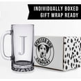 thumbnail image 5 of Etched Monogram 16oz Glass Beer Mug (Letter J), A-Z Customized Beer Gifts for Men, Personalized Beer Glasses, Custom Engraved Birthday Gifts for Him, Initial, Name, Husband Dad, Regalos Personalizados, 5 of 7