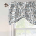 thumbnail image 4 of Blue Tan Flower Tie Up Valance Curtains for Windows, Kitchen Curtains Window Treatments, Abstract Vintage Ethnic Tribal Boho Short Window Shades Valances for Bedroom Bathroom Cafe 54"x18", 4 of 8