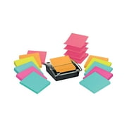 Post-it Super Sticky Dispenser & Pop-up Notes, 3 in x 3 in, Assorted Colors, 12 Pads