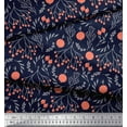thumbnail image 2 of Soimoi Blue Cotton Duck Fabric Branch & Red Berries Fruits Print Fabric by the Yard 42 Inch Wide, 2 of 3