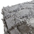 thumbnail image 2 of Benjara 16 Inches Woolen Pouf with Hand Woven Diamond Fringe, Gray, 2 of 4