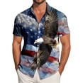 thumbnail image 2 of UngA 250th Anniversary Shirt, Men's 4th of July Shirt American Flag Button Up Tshirts Hawaiian Short Sleeve Party Shirt (Light Blue,6XL), 2 of 6