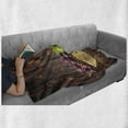 thumbnail image 6 of Wine Soft Flannel Fleece Throw Blanket, Red Wine Cabernet Bottle and Glass Cheese and Grapes on Wood Planks Print, Cozy Plush for Indoor and Outdoor Use, 60" x 80", Brown Burgundy Cream, by Ambesonne, 6 of 6