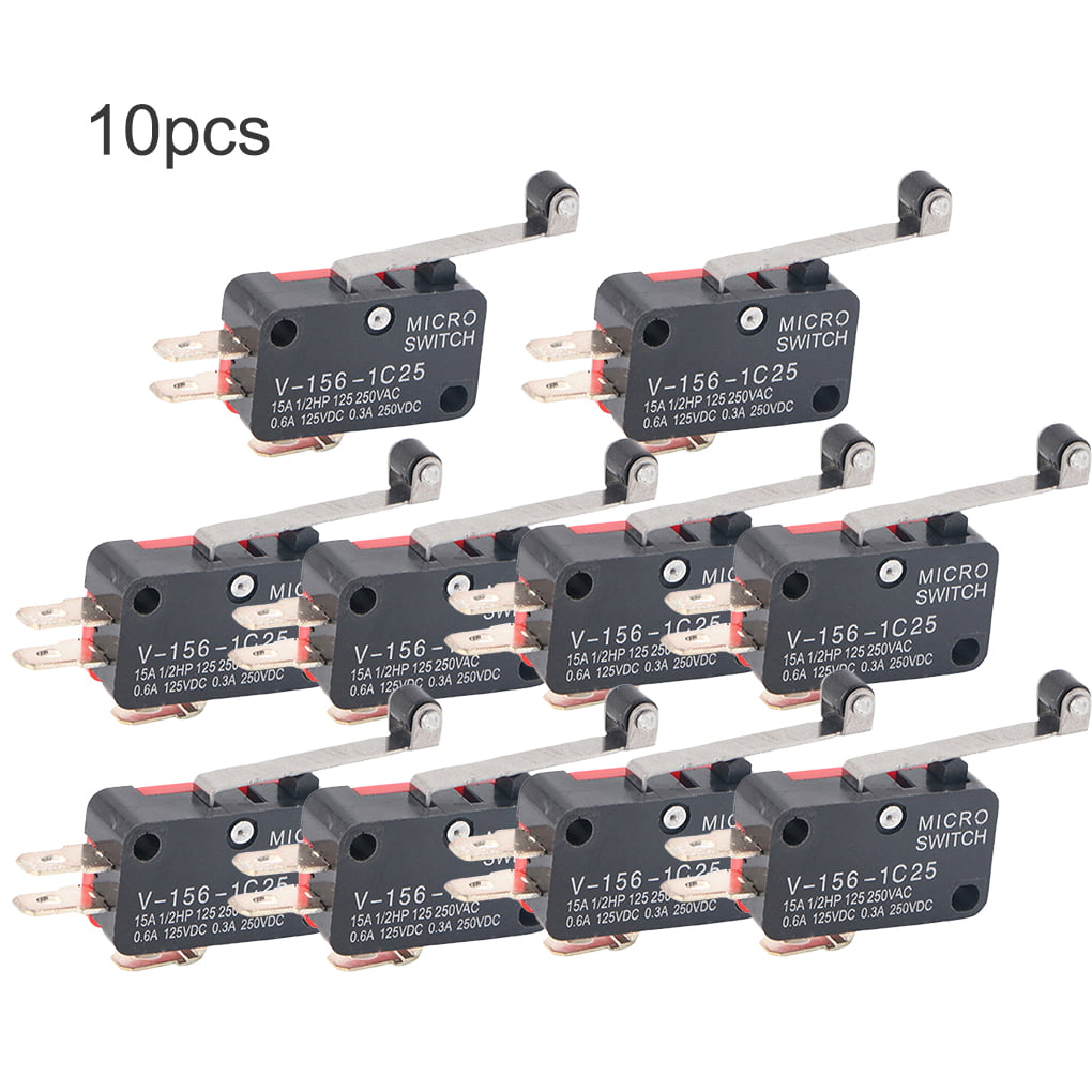 10pcs Micro Switch Limit Switch Long Hinge Roller Momentary SPDT Snap Action UK 