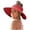 Red, variant on HNMKIU Korean Style Women's Sun Hat Wide Brim Foldable Summer Beach Sunshade Accessory Rose Gold,One Size