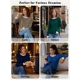 thumbnail image 4 of SHIBEVER Long Sleeve Shirts for Women Fall Womens Tops Crew Neck Lightweight Sweater Pullover Basic Tunic Winter Clothes Coffee L, 4 of 7